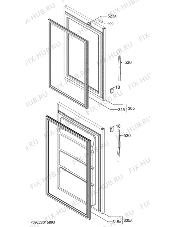 Взрыв-схема холодильника John Lewis JLWFF1105C - Схема узла Door 003